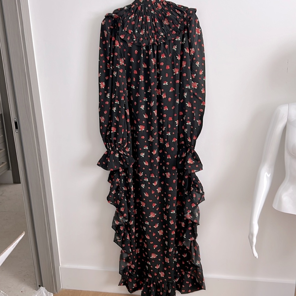 Floral Black High-Low Dress - Picture 12 of 14